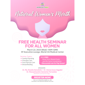 Free Health Seminar and Consultation this National Women's Month